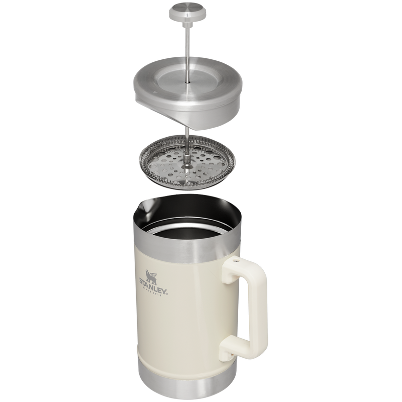 Stanley 1913 Classic Stay Hot French Press 1.4L in Cream Gloss | Cross Section View