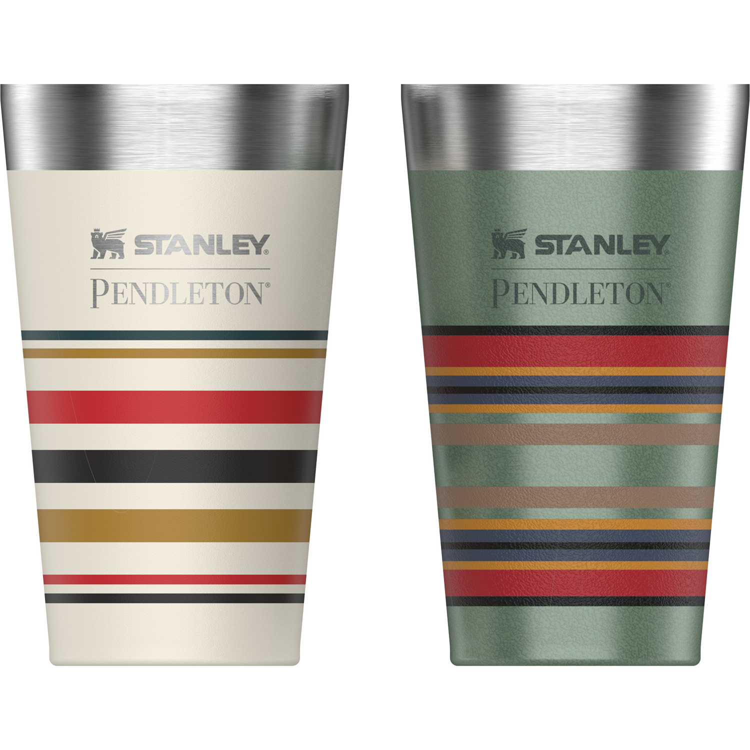 Stanley 1913 Pendleton Yakima Camp Stripe + Multi- National Park Stripe Pint 2 Pack Stacking Pint Set   2 x 0.47L in Yakima Camp Stripe and National Park Stripes | View 1
