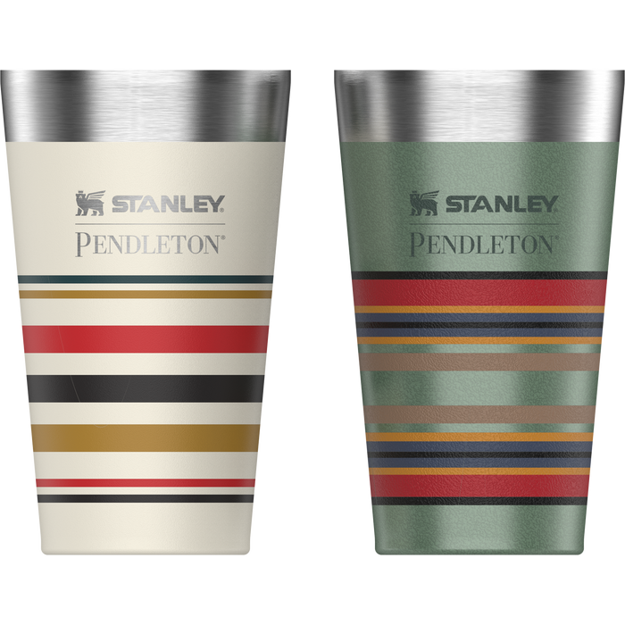 Pendleton Yakima Camp Stripe + Multi- National Park Stripe Pint 2 Pack Stacking Pint Set   2 x 0.47L