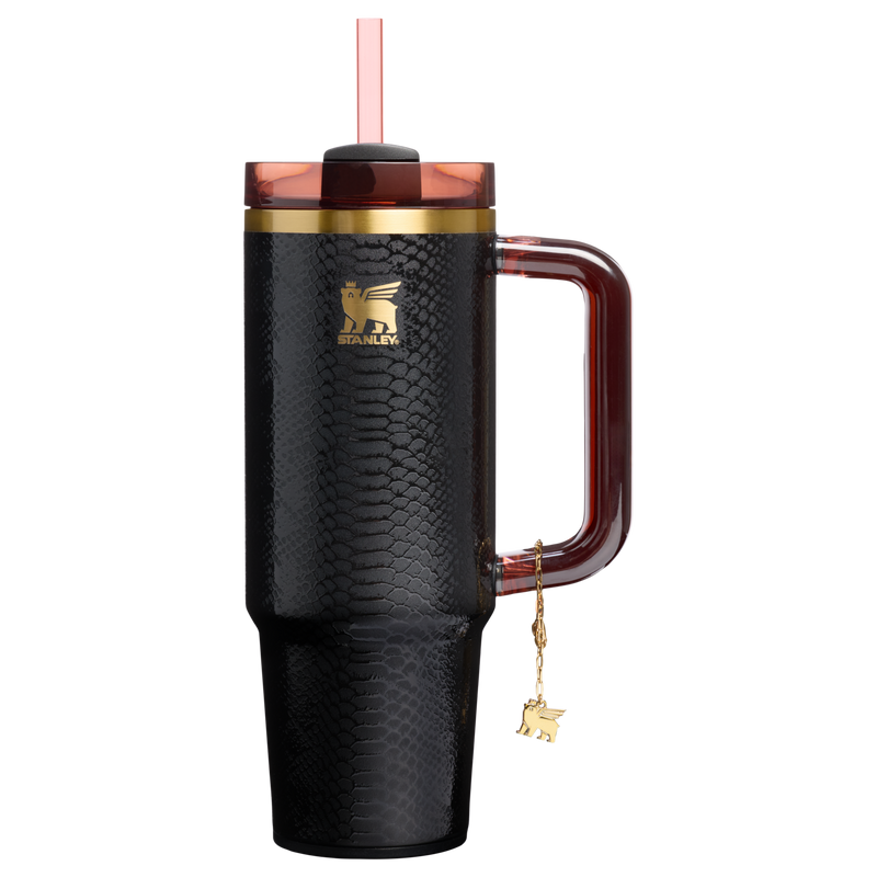 Stanley 1913 Quencher® Luxe H2.0 FlowState™ Tumbler 0.89L in Black Snakeskin | Front View