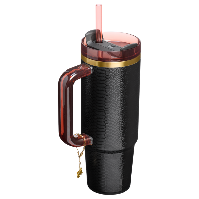 Stanley 1913 Quencher® Luxe H2.0 FlowState™ Tumbler 0.89L in Black Snakeskin | Back View