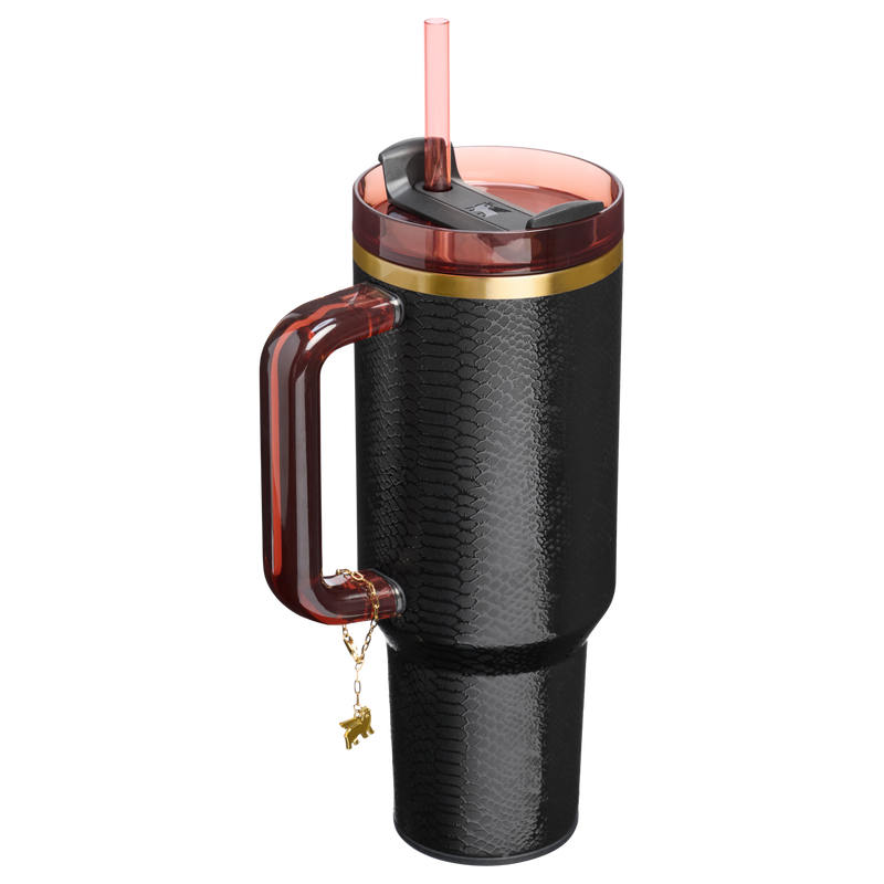 Stanley 1913 Quencher® Luxe H2.0 FlowState™ Tumbler 1.18L in Black Snakeskin | Back View