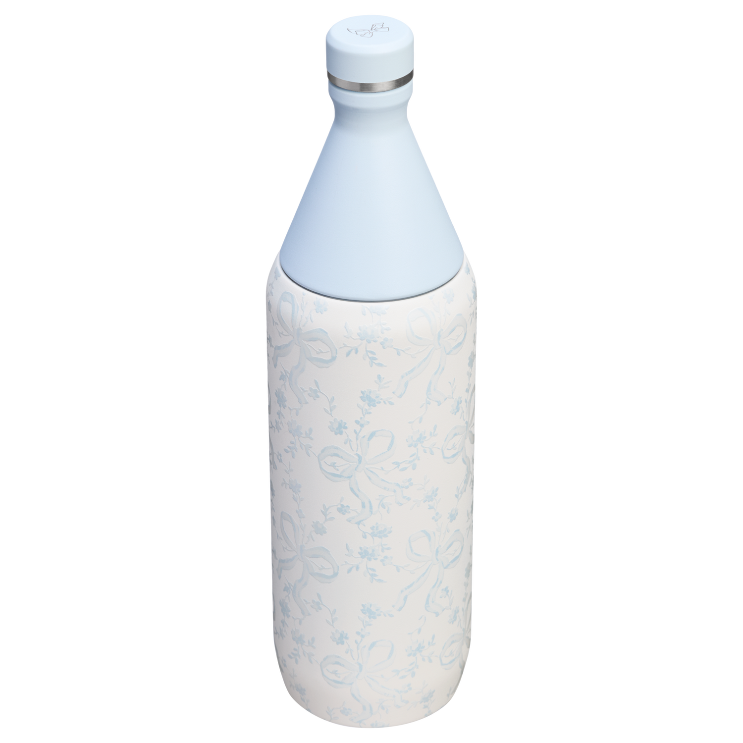 Stanley 1913 Stanley 1913 x LoveShackFancy All Day Slim Bottle 1L in Coquette Bow - Winter Ice | View 1