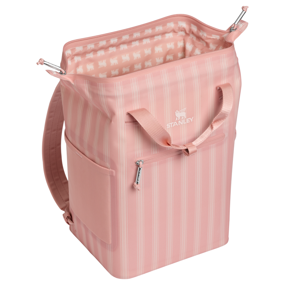 Stanley 1913 Madeleine Mini Backpack Soft Cooler 13.2L in Peach Rose Picnic Stripe
