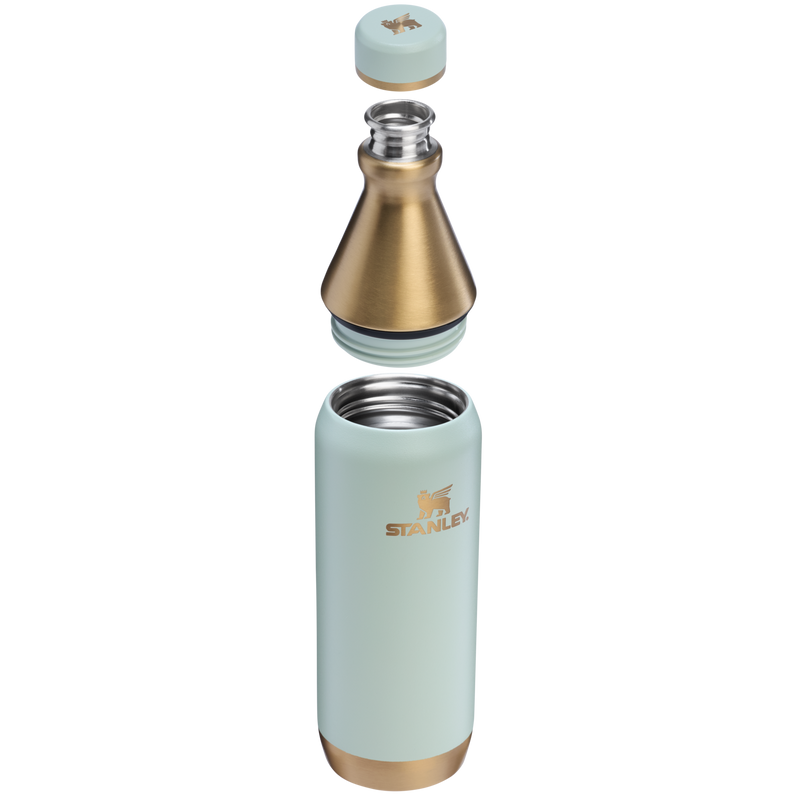 Stanley 1913 All Day Slim Bottle 0.59L in Gilded Celadon | Cross Section View
