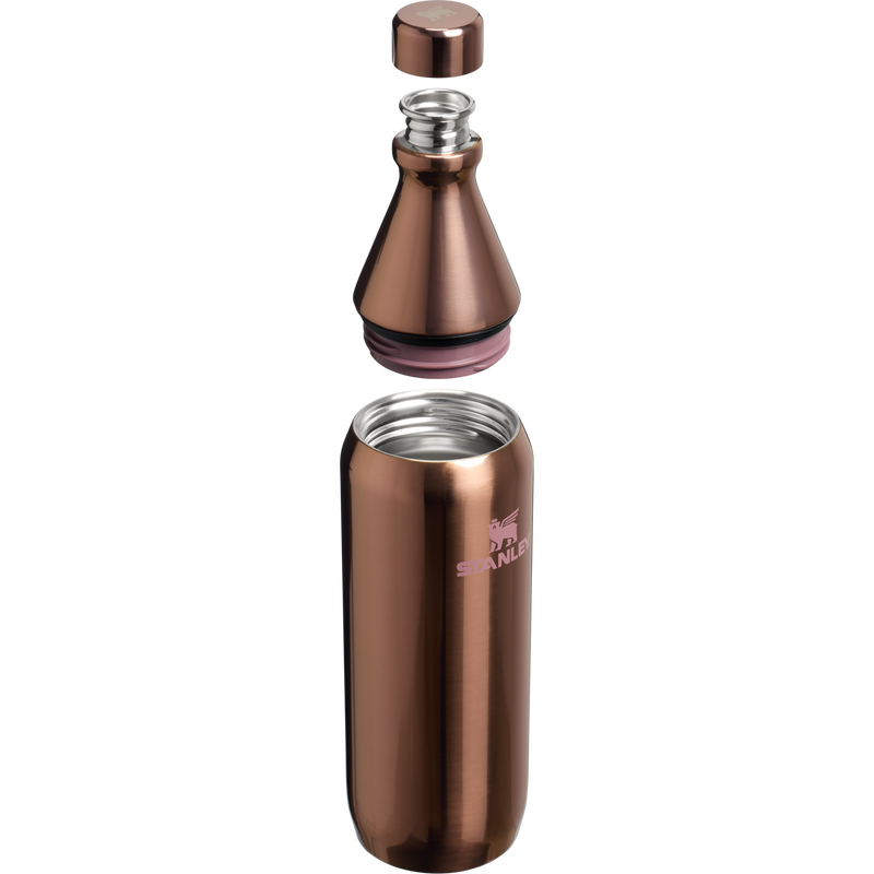 Stanley 1913 All Day Slim Bottle 0.59L in Polished Rose Gold | Cross Section View