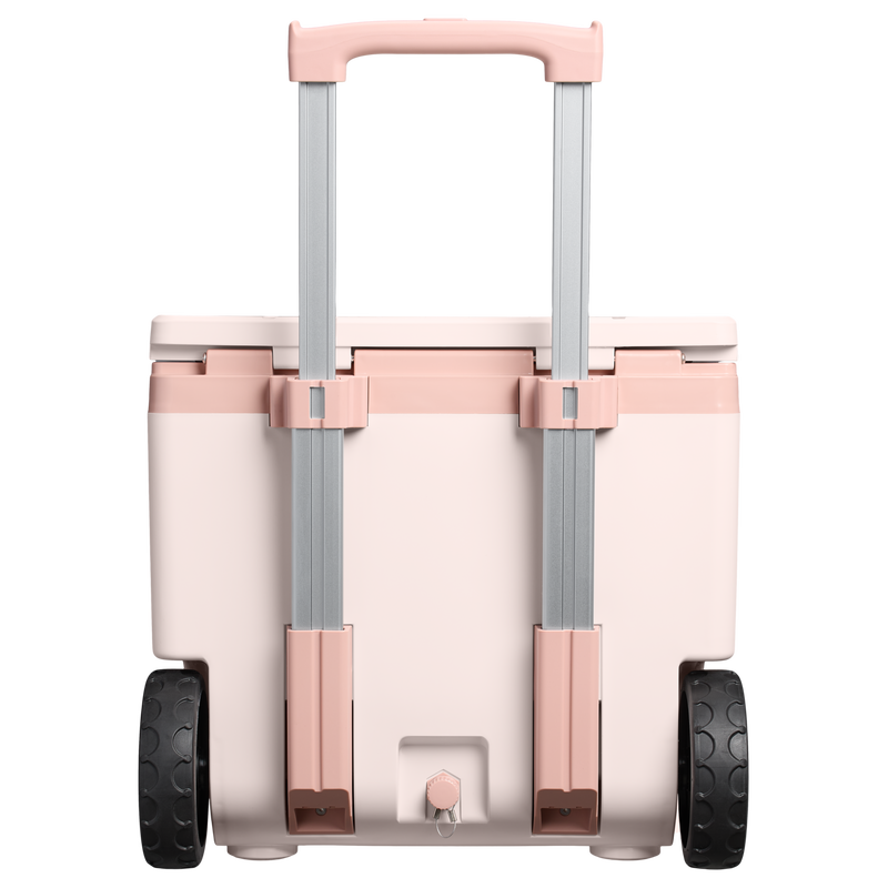 Stanley 1913 Cold-For-Days Wheeled Outdoor Cooler 47.3L in Rose Quartz | Back View