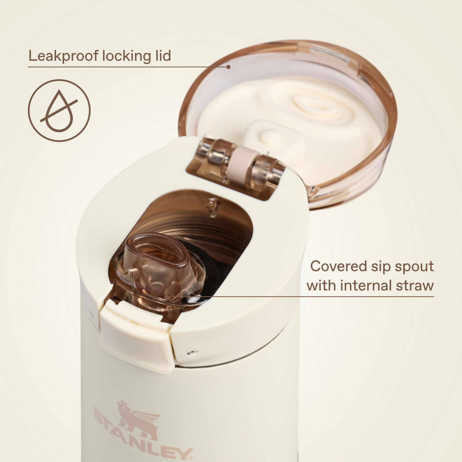 Stanley 1913 Flowstate™ Spring Bottle 0.59L in Cream | View 3