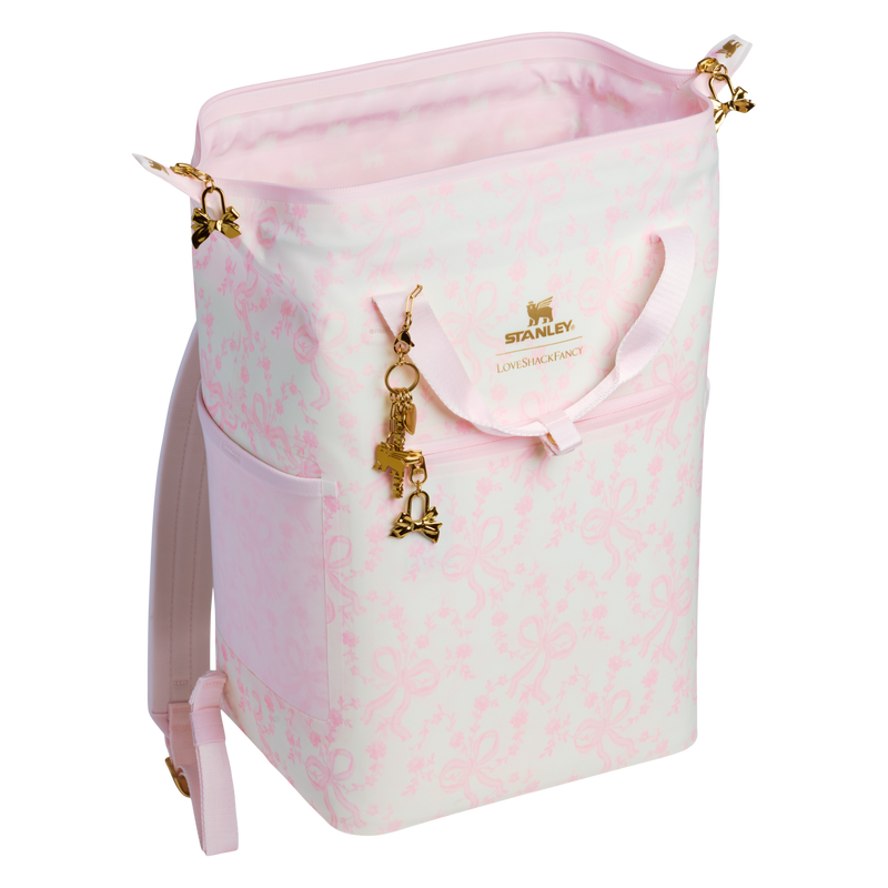 Stanley 1913 Stanley 1913 x LoveShackFancy All-Day Madeleine Mini Cooler 13.2L in Coquette Bow - Chantilly | Back Open View