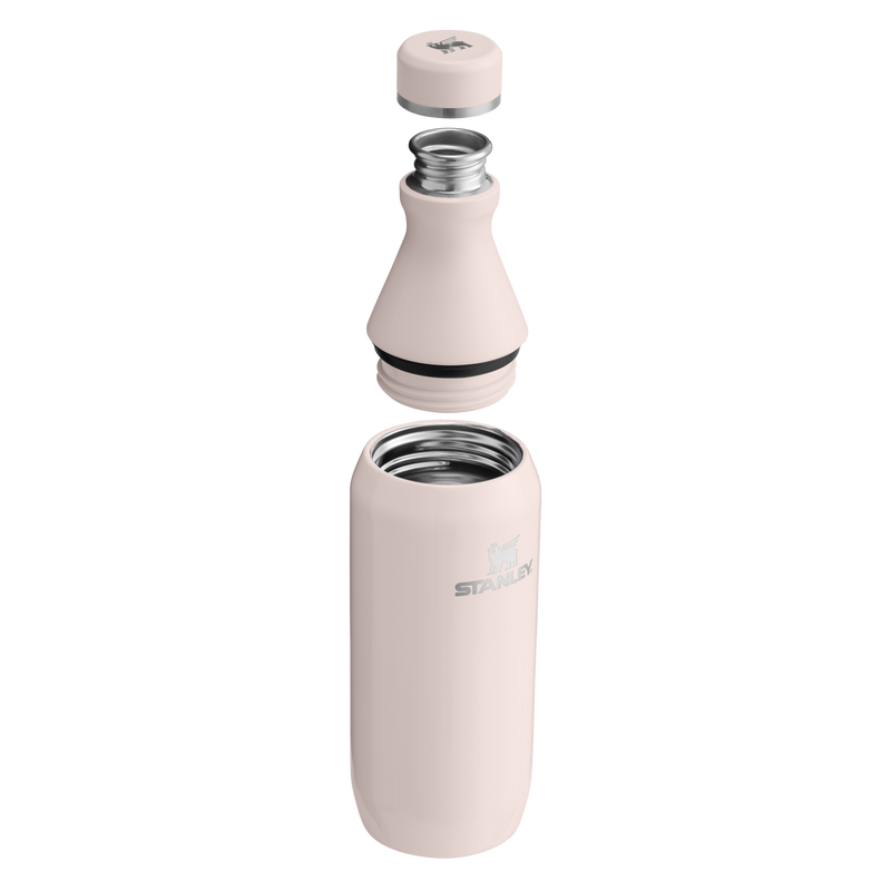 Stanley 1913 All Day Slim Bottle 0.35L in Rose Quartz Gloss | Cross Section View