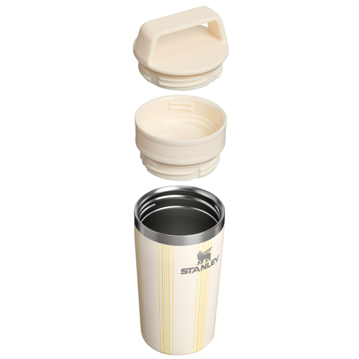 Stanley 1913 Café-To-Go Travel Mug 0.35L in Cream Picnic Stripe | View 2