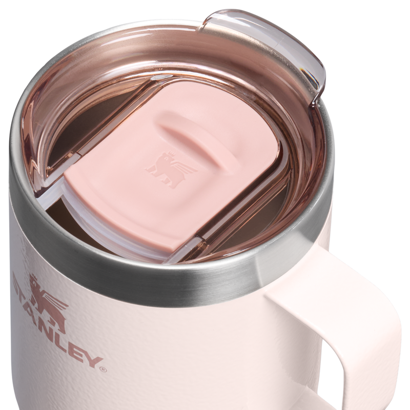 Stanley 1913 Everyday Camp Mug 0.23L in Hammertone Rose Quartz | Lid Detailed View