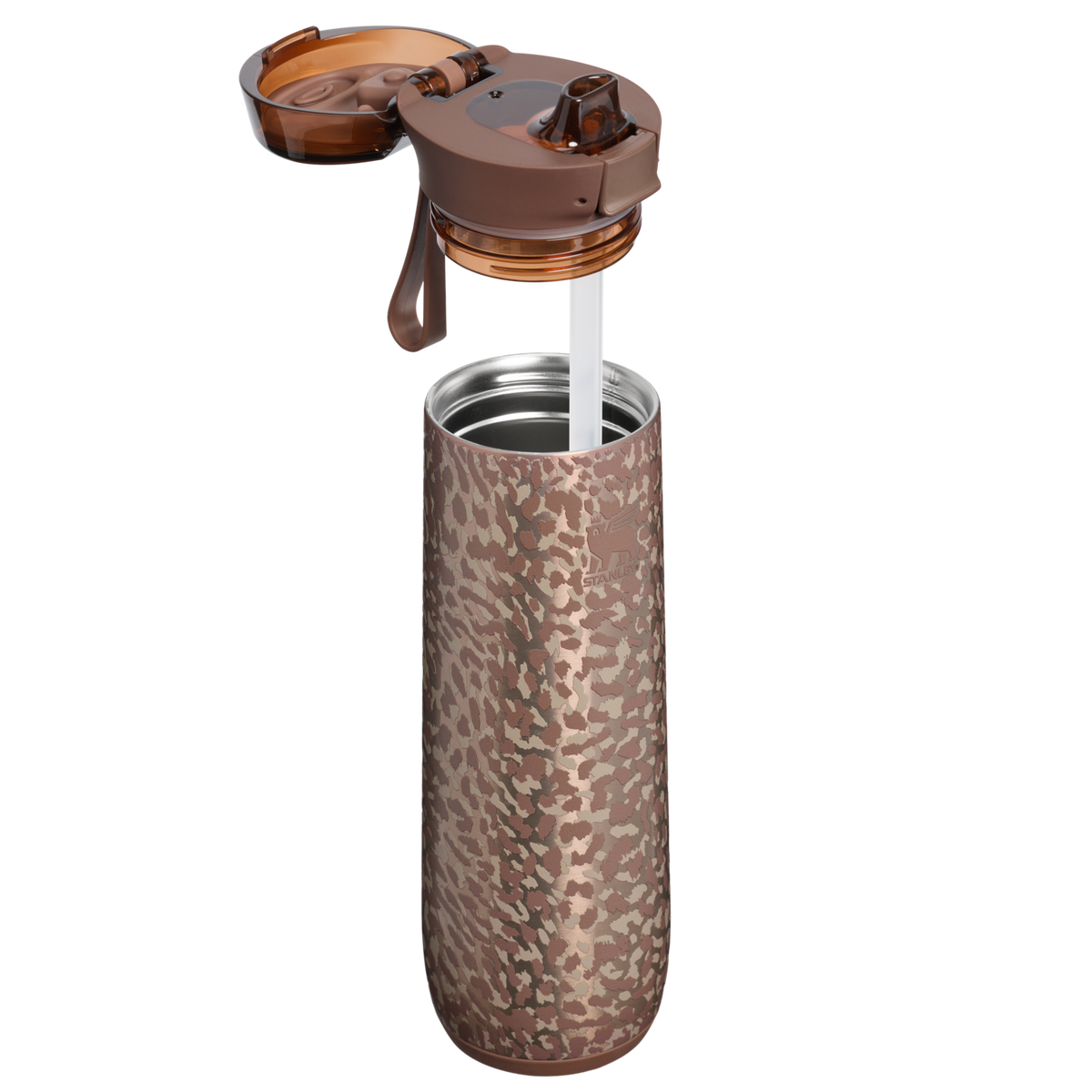 Stanley 1913 Flowstate™ Spring Bottle 0.59L in Pale Gold Leopard | Cross Section View