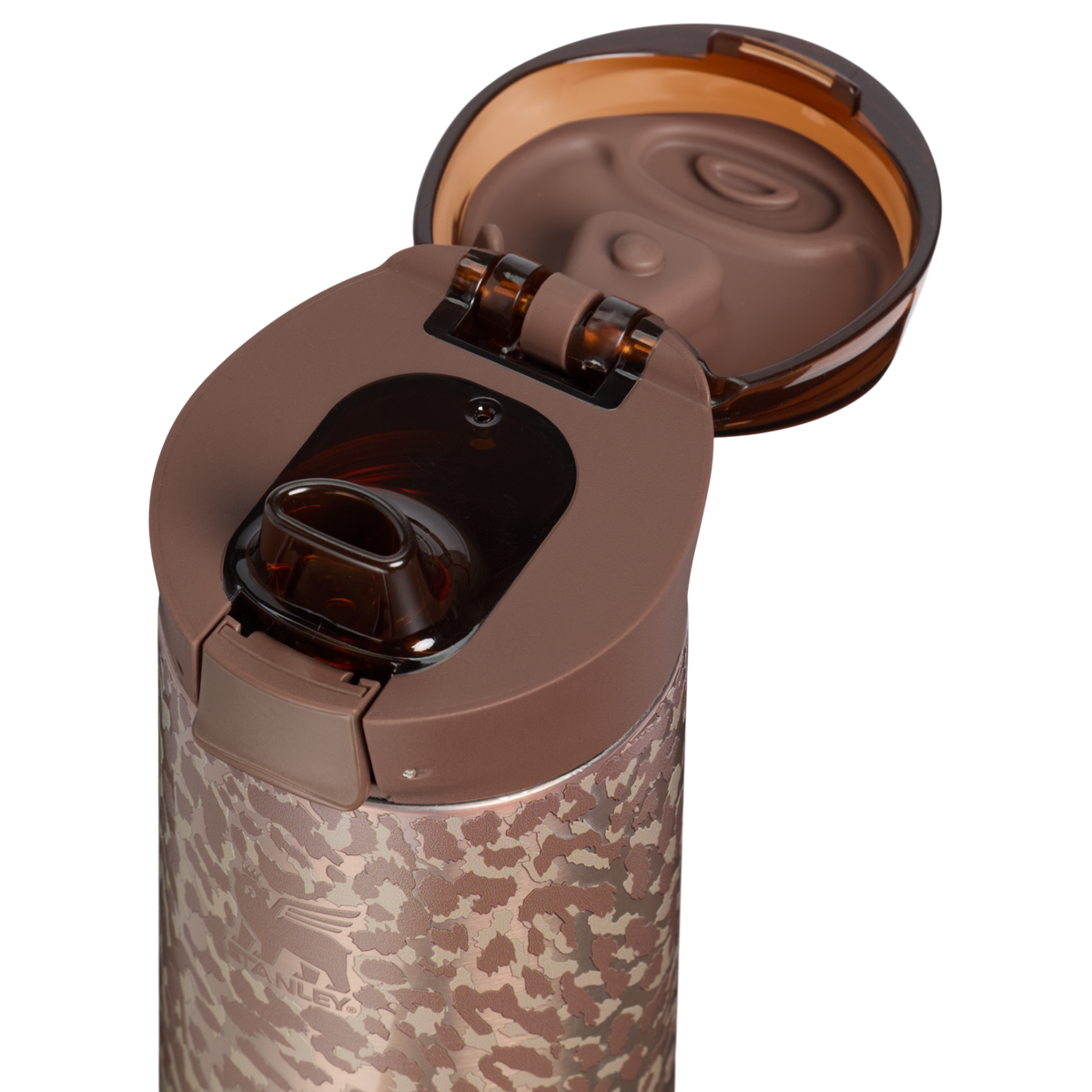 Stanley 1913 Flowstate™ Spring Bottle 0.59L in Pale Gold Leopard | Lid Detailed View