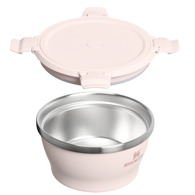 Stanley 1913 Fresh-to-Table Leakproof Bowl 0.94L in Rose Quartz | Cross Section View