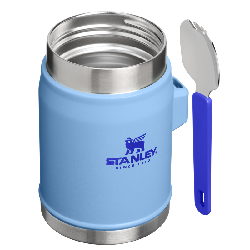 Stanley 1913 Legendary Food Jar + Spork 0.4L in Blue Sky | Cross Section View