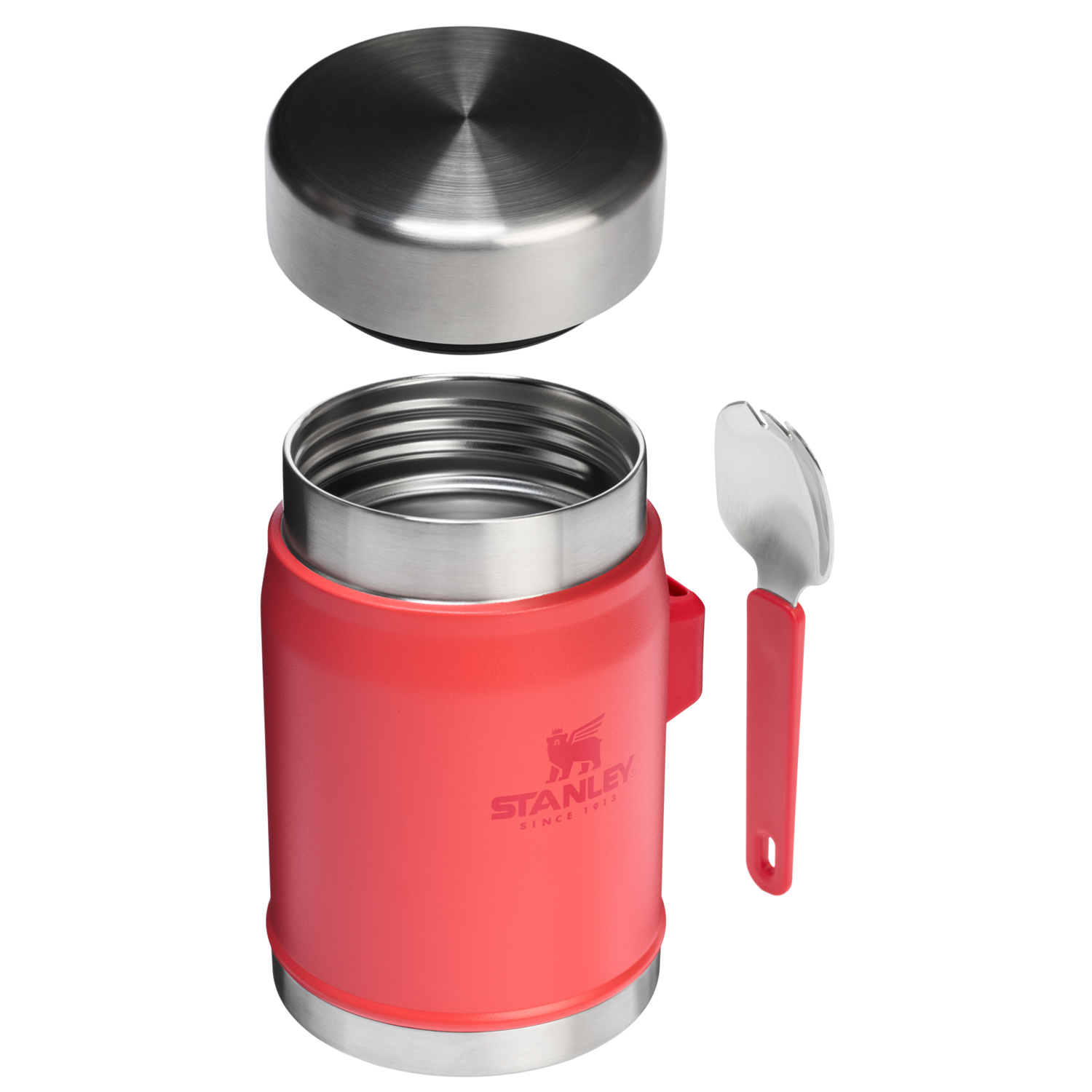 Stanley 1913 Legendary Food Jar + Spork 0.4L in Hot Coral | View 2