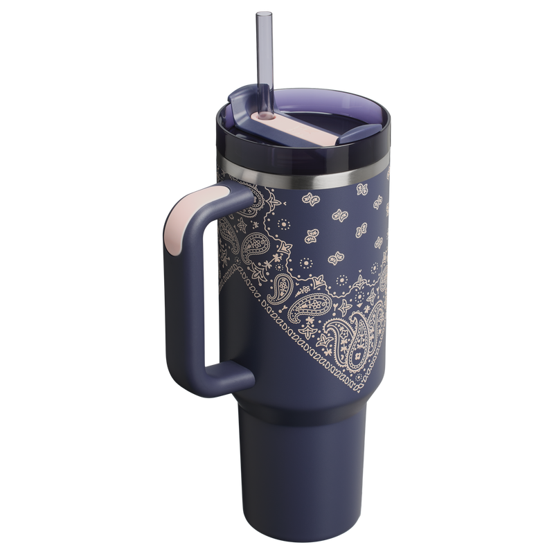 Stanley 1913 Quencher® H2.0 FlowState™ Tumbler 1.18L in Blue Corn Paisley | Back View