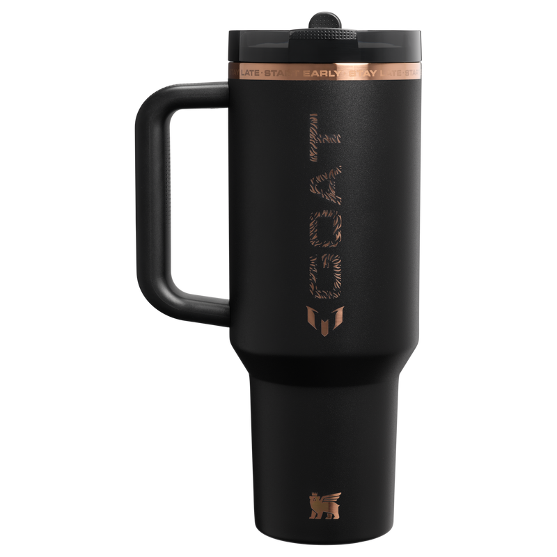 Stanley 1913 Messi x Stanley 1913 Quencher® ProTour Flip Straw Tumbler  1.18L in Messi GOAT Black | Back View
