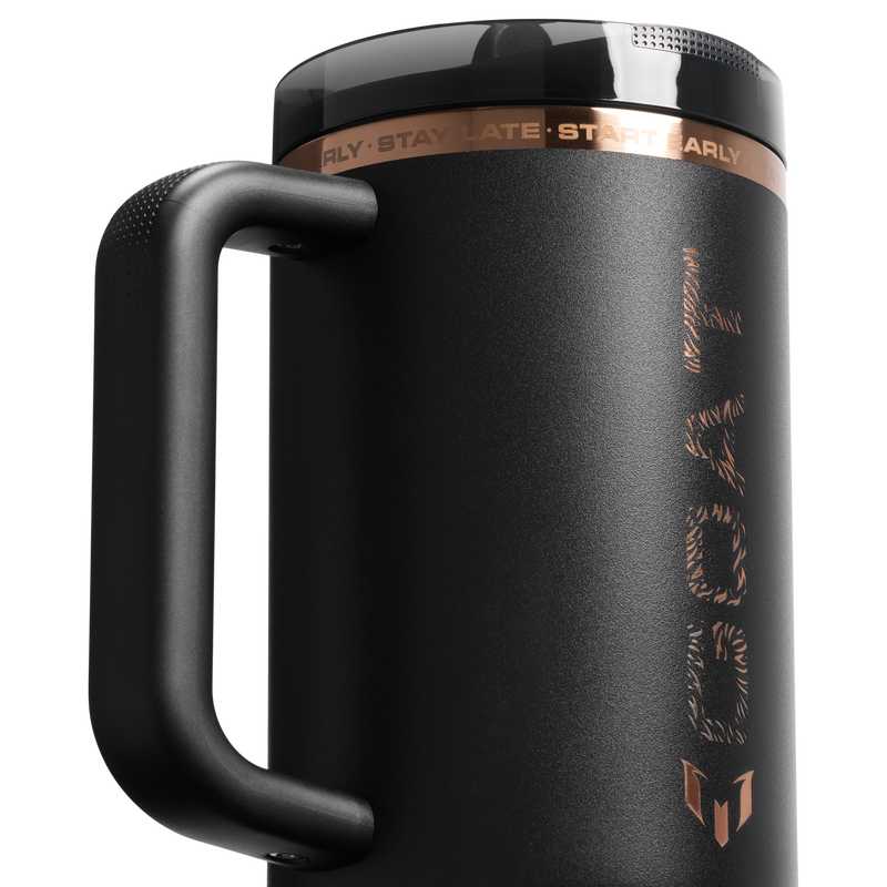 Stanley 1913 Messi x Stanley 1913 Quencher® ProTour Flip Straw Tumbler  1.18L in Messi GOAT Black | Detailed View