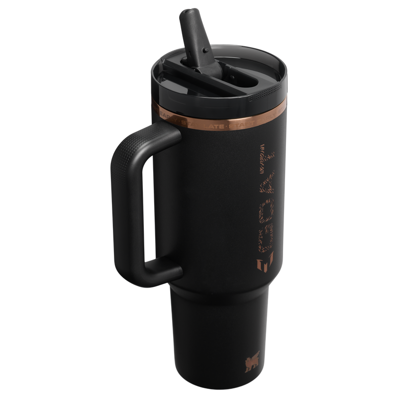 Stanley 1913 Messi x Stanley 1913 Quencher® ProTour Flip Straw Tumbler  1.18L in Messi GOAT Black | Back View
