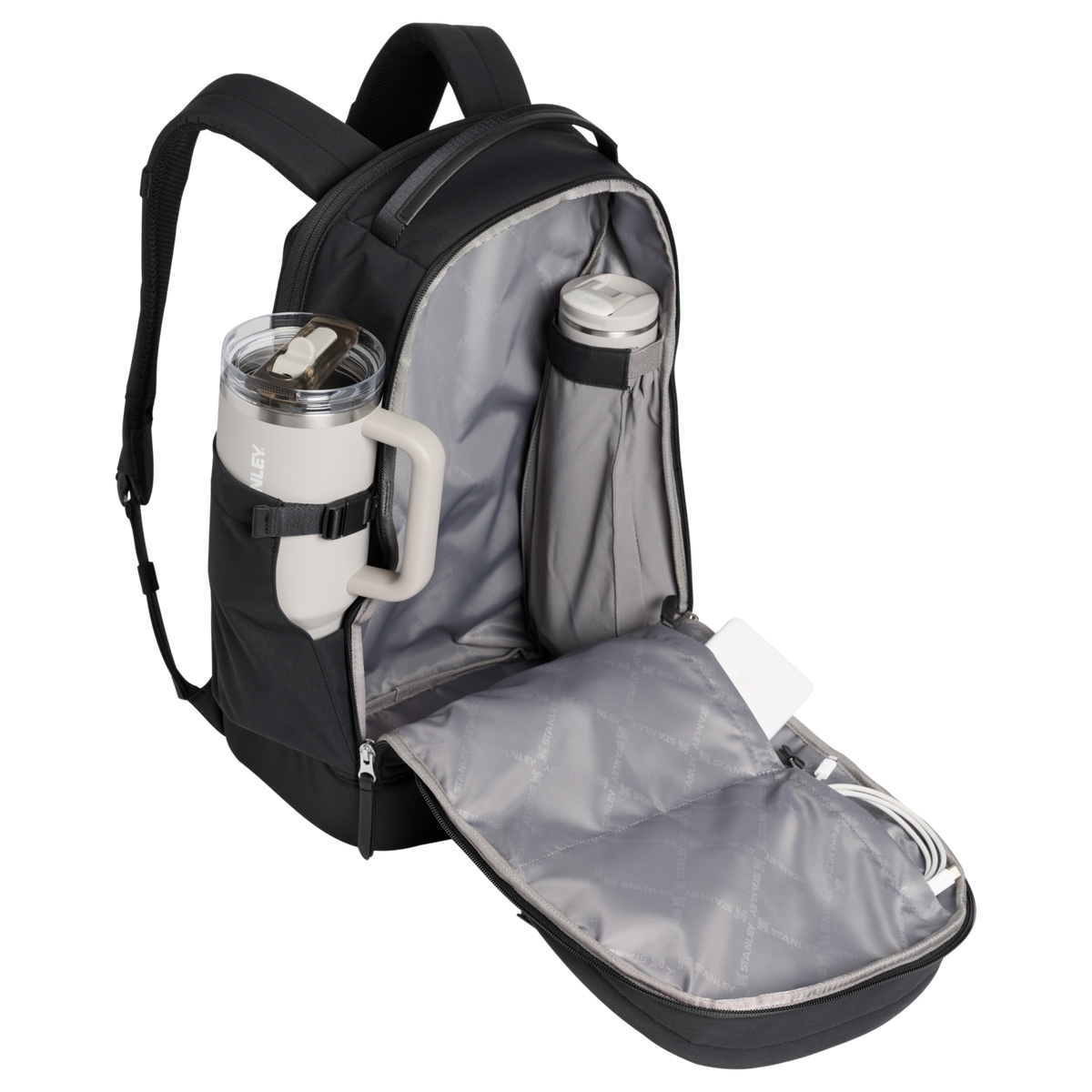 Stanley 1913 Standby Backpack 28.6L in Black | Open View