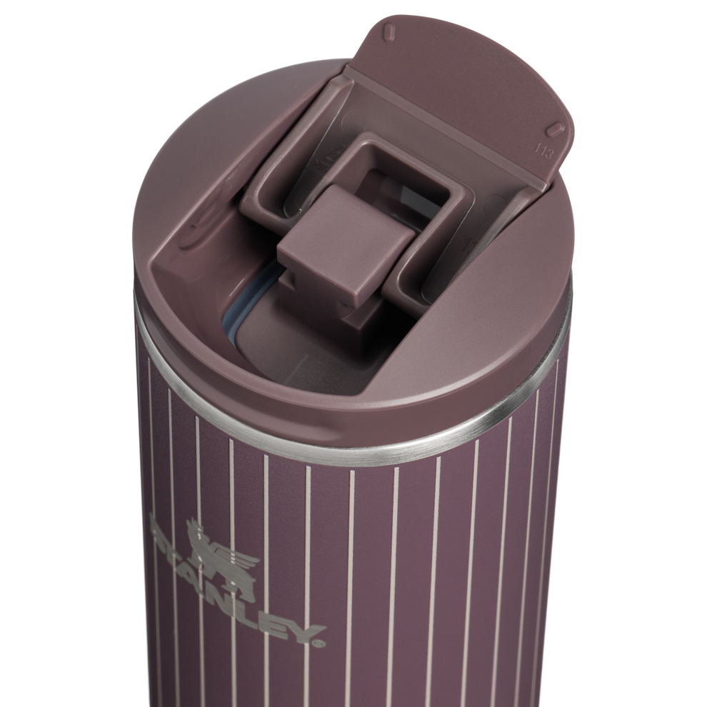 Stanley 1913 Transit Flip Top Mug 0.47L in Fig Pinstripe | Lid Detailed View