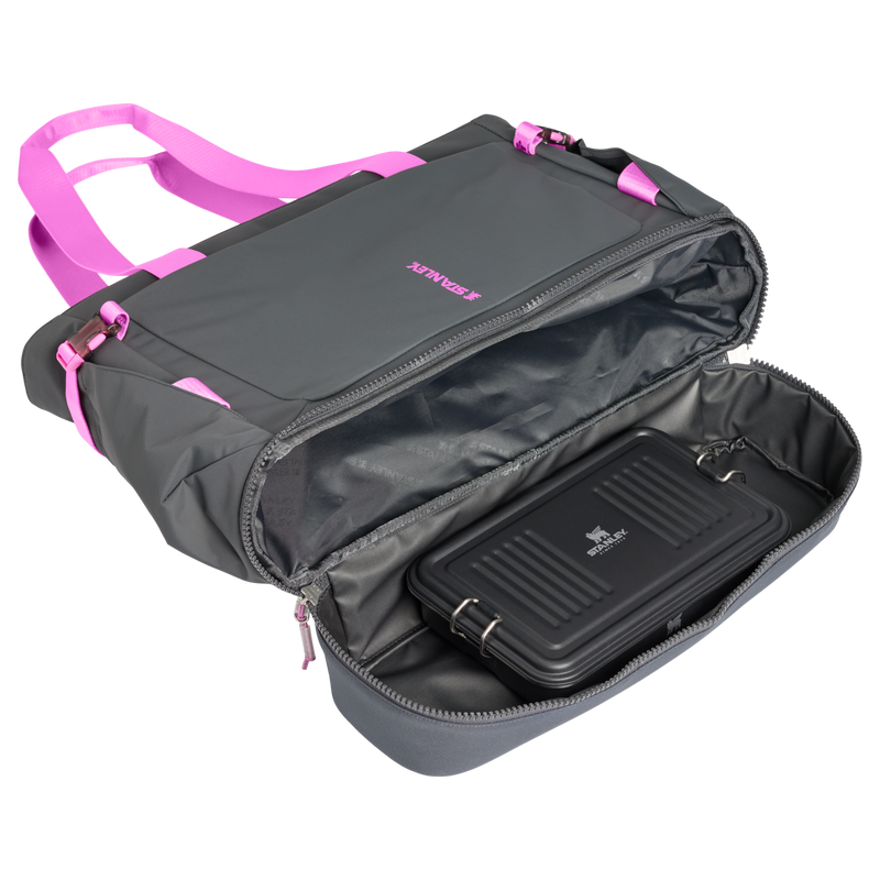 Stanley 1913 Vitalize™ Macro Method Tote 26.1L in Charcoal Hot Pink | Detailed View