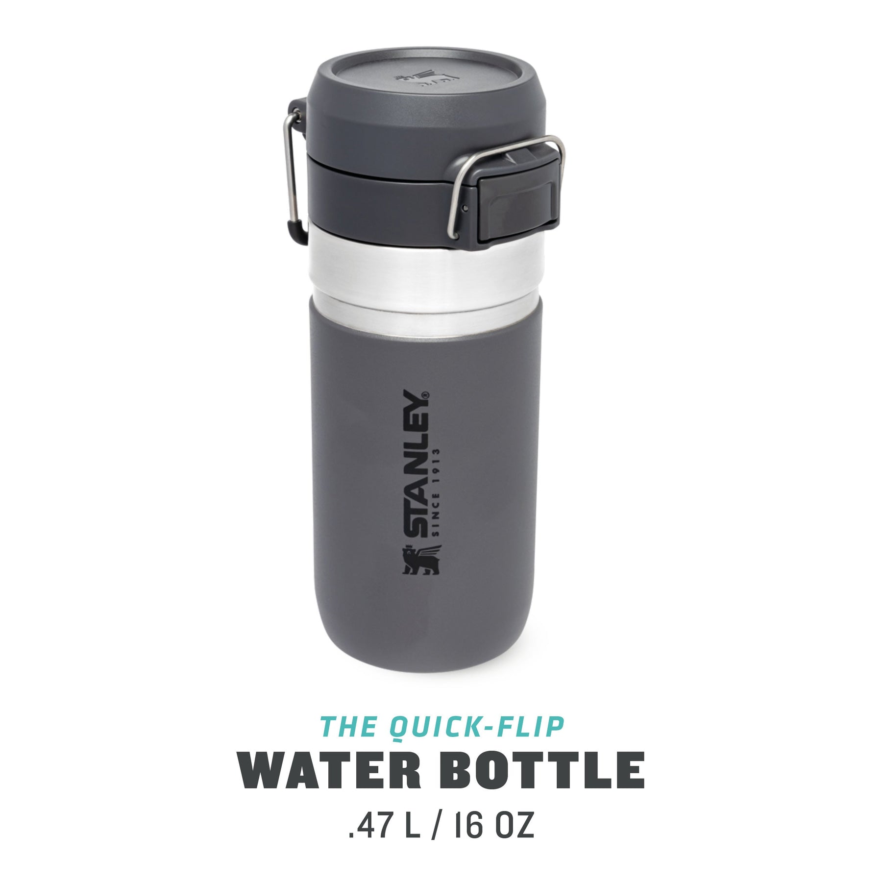 Stanley Quick Flip Water Bottle Charcoal 0.47L
